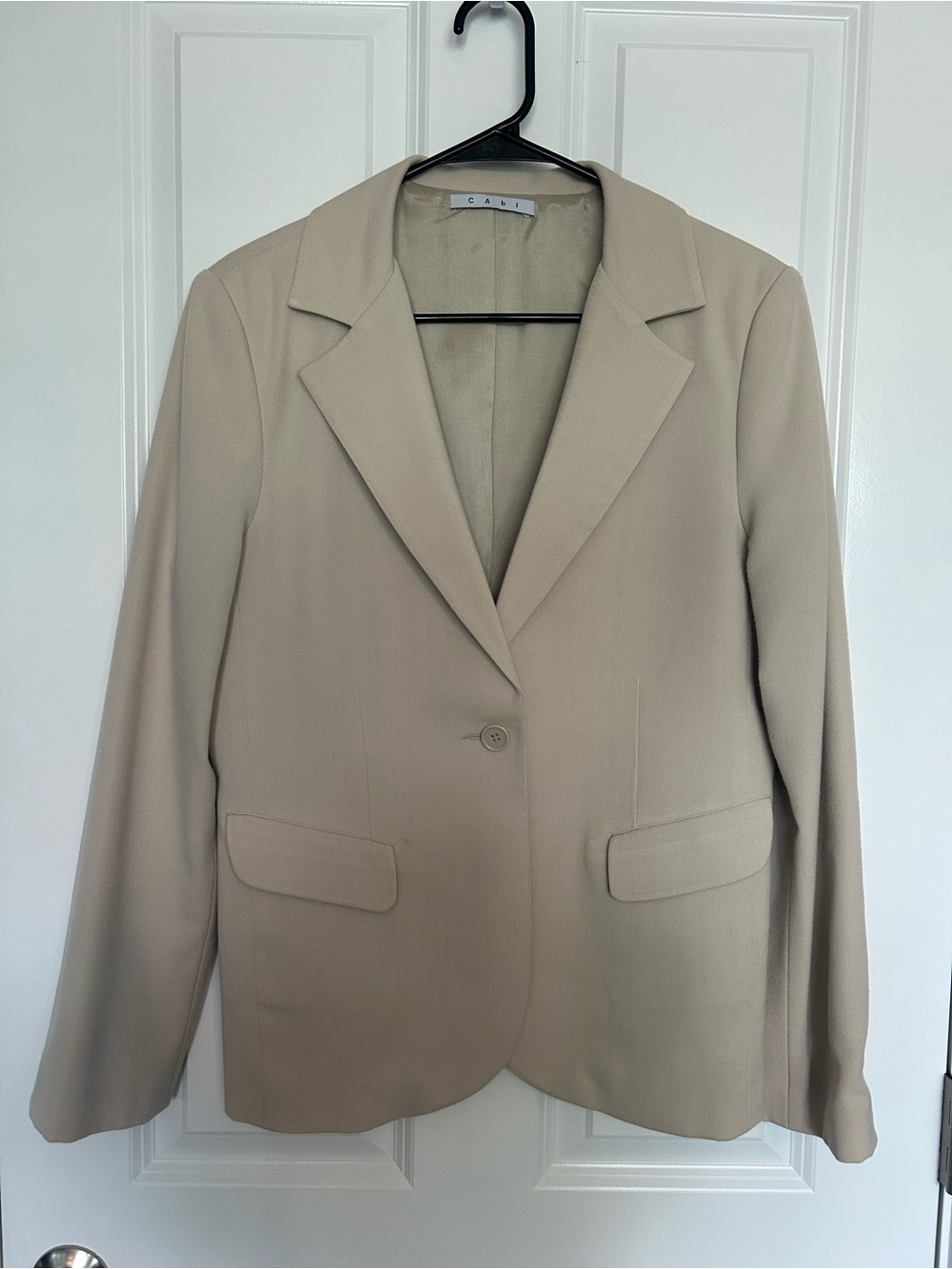 CAbi Women's Single-Button Beige Blazer